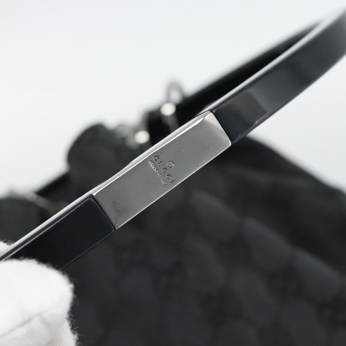 GUCCI GG Canvas Shoulder Bag Black Silver 001 3738 Auth 189092A