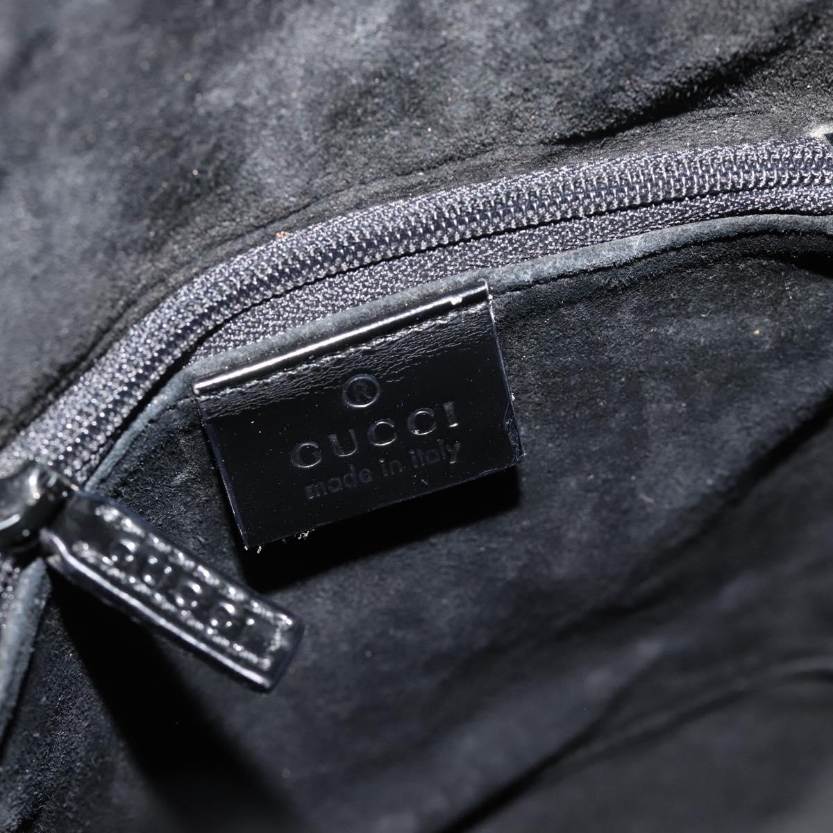 GUCCI GG Canvas Shoulder Bag Black Silver 001 3738 Auth 189092A