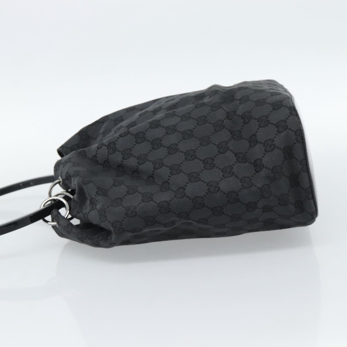GUCCI GG Canvas Shoulder Bag Black Silver 001 3738 Auth 189092A