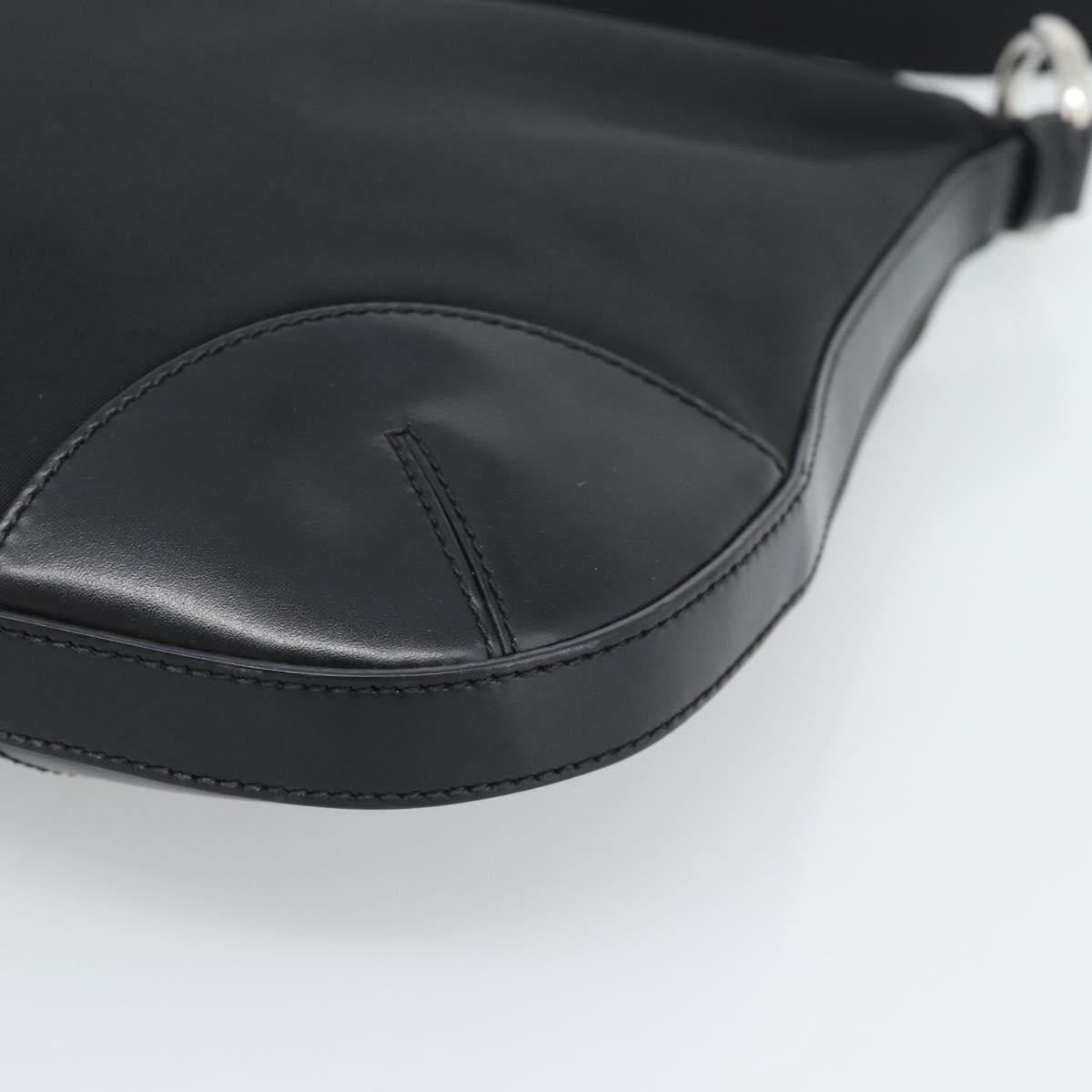 PRADA Shoulder Bag Nylon Black Silver Auth 189098A