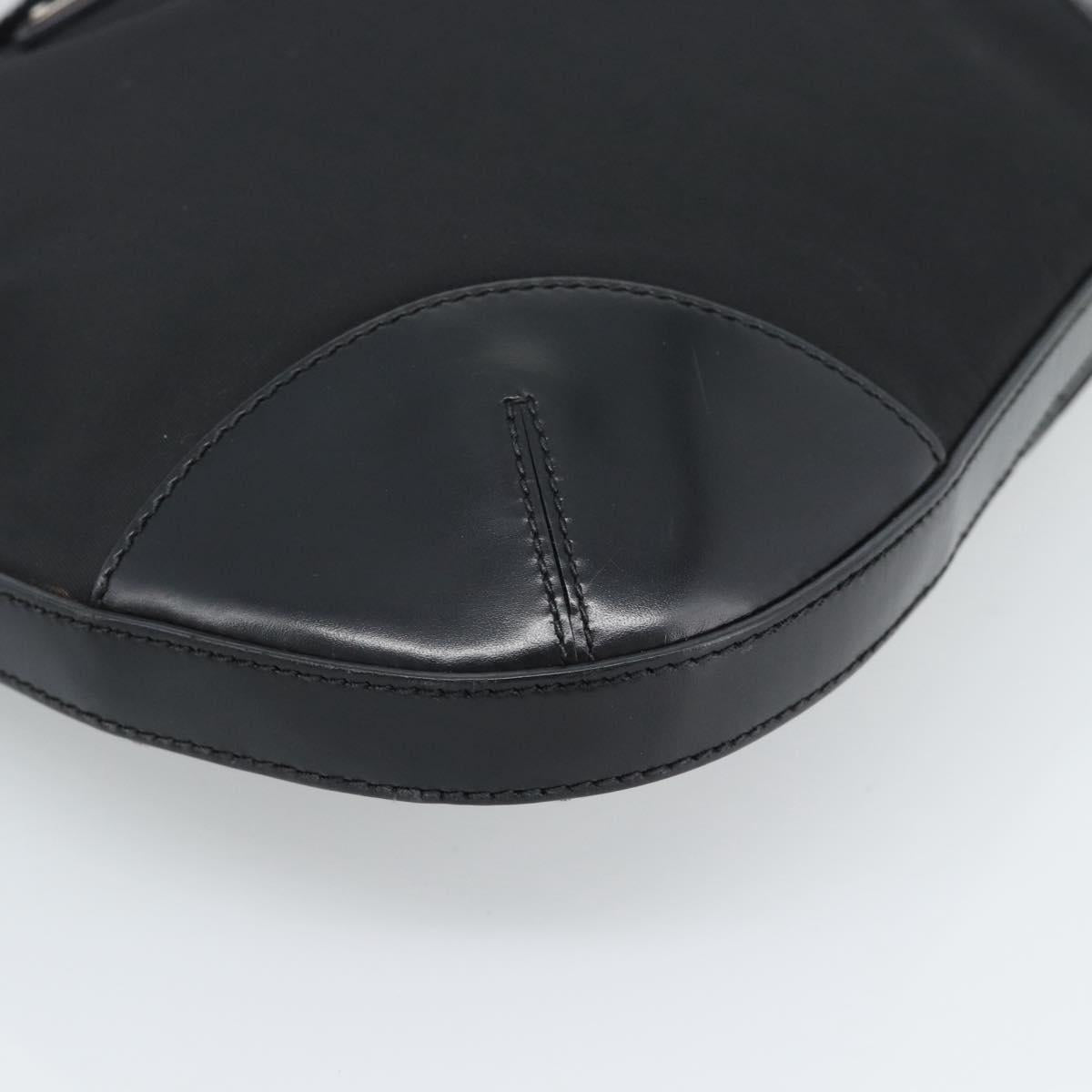 PRADA Shoulder Bag Nylon Black Silver Auth 189098A