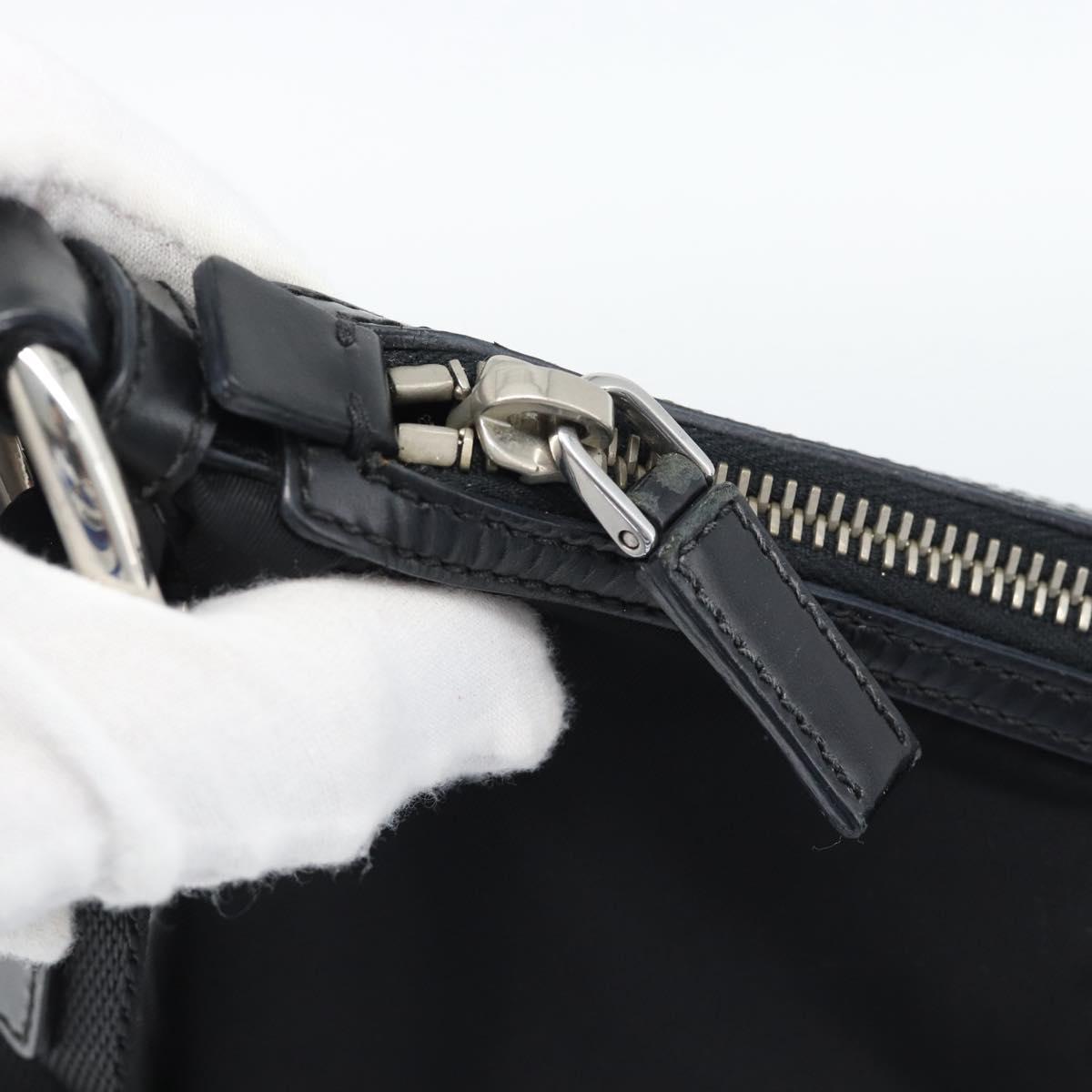 PRADA Shoulder Bag Nylon Black Silver Auth 189098A