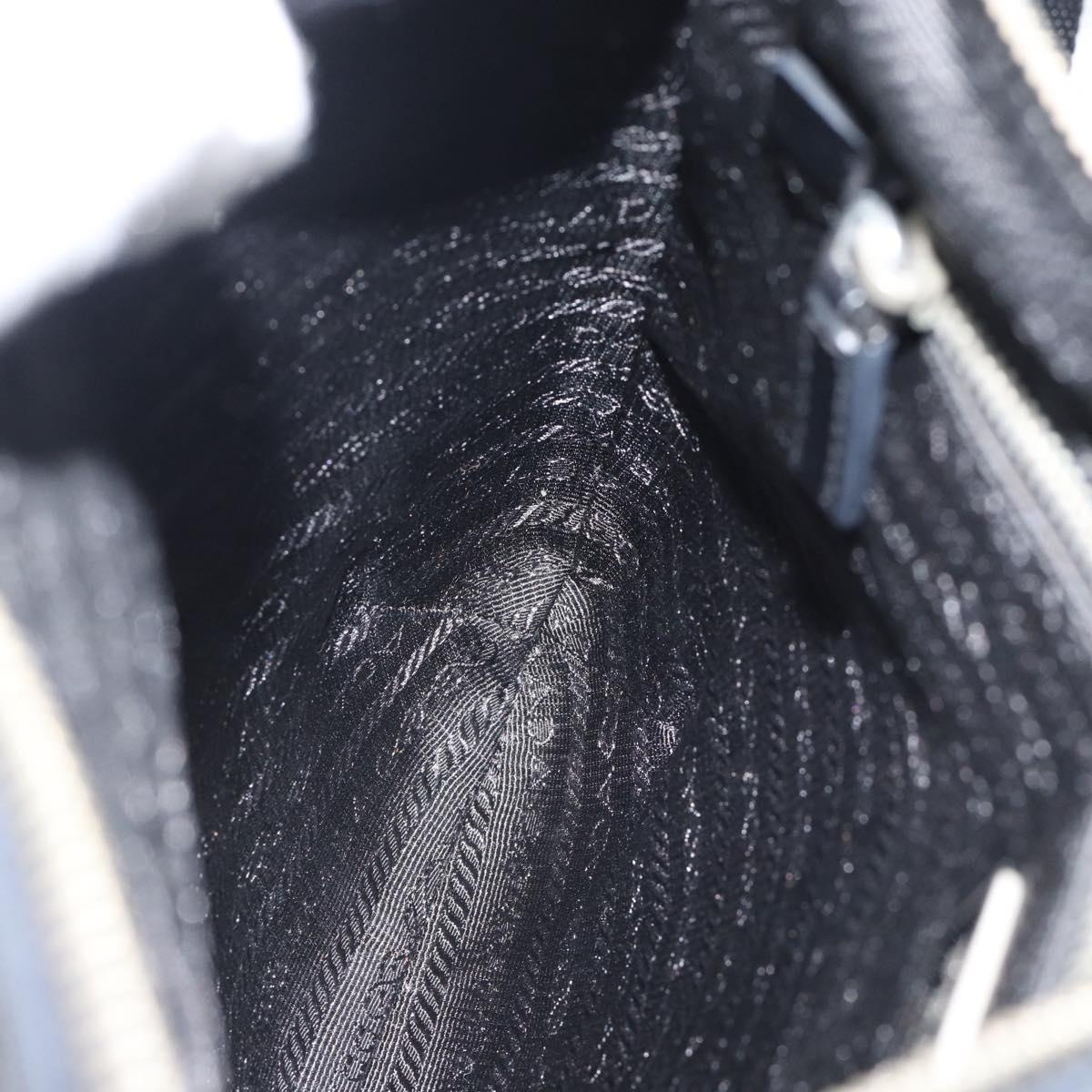 PRADA Shoulder Bag Nylon Black Silver Auth 189098A