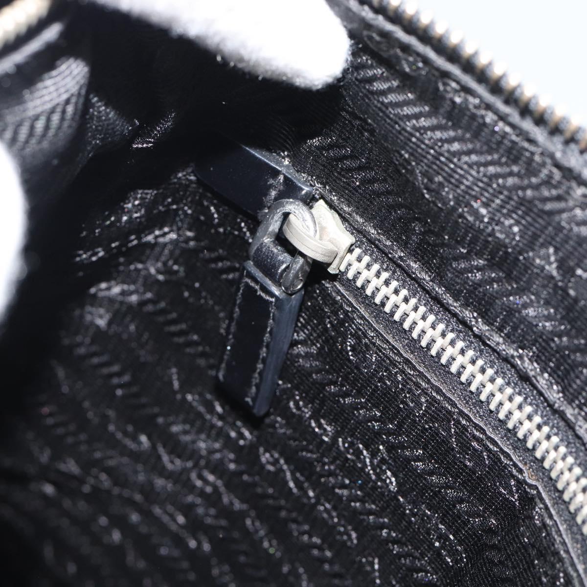 PRADA Shoulder Bag Nylon Black Silver Auth 189098A
