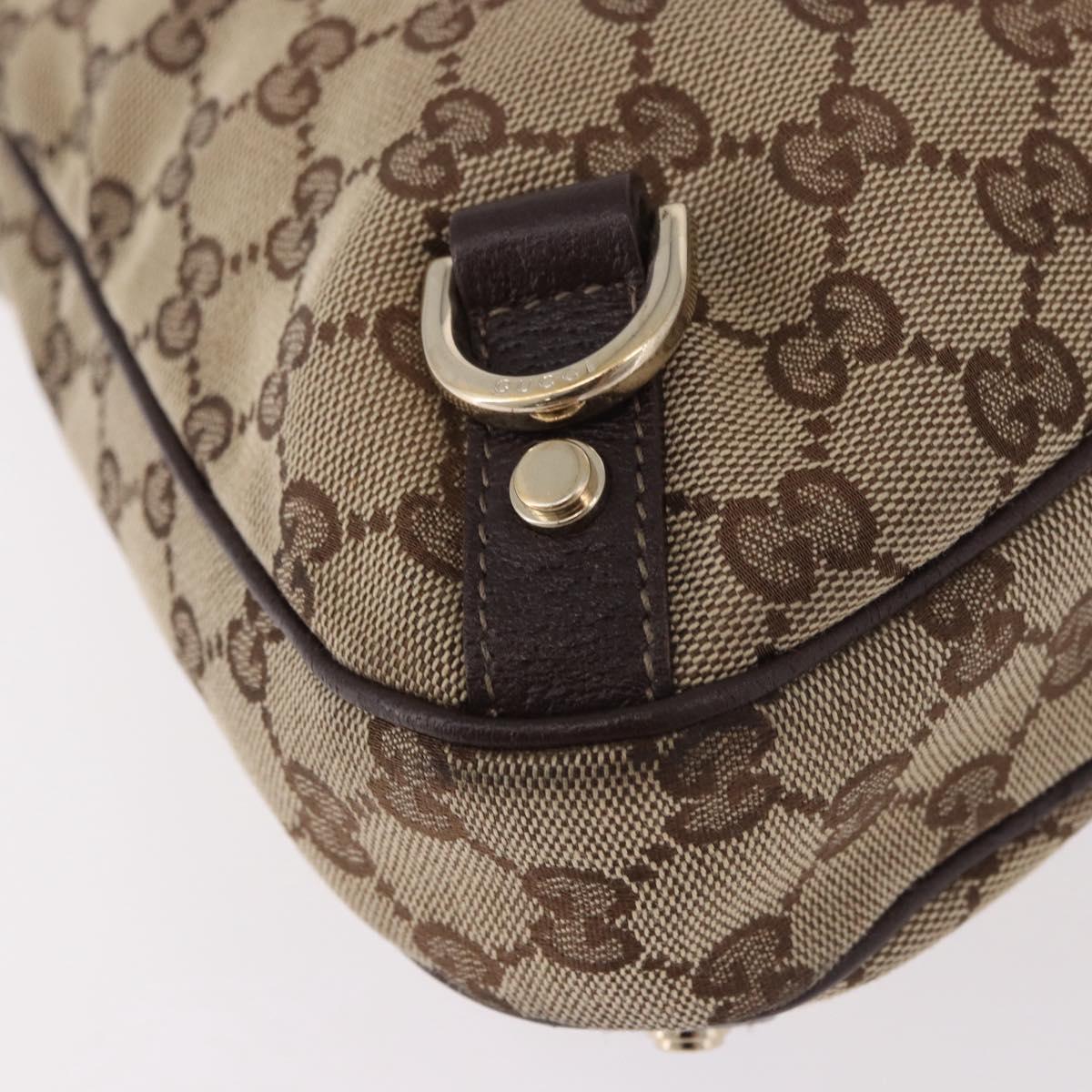 GUCCI Abbey GG Canvas Shoulder Bag Beige Gold 130738 Auth 189099A