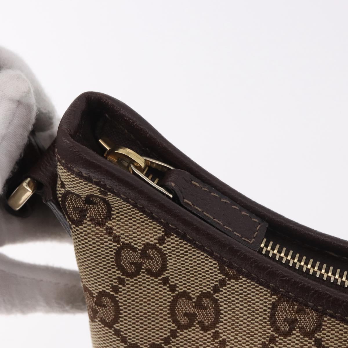 GUCCI Abbey GG Canvas Shoulder Bag Beige Gold 130738 Auth 189099A