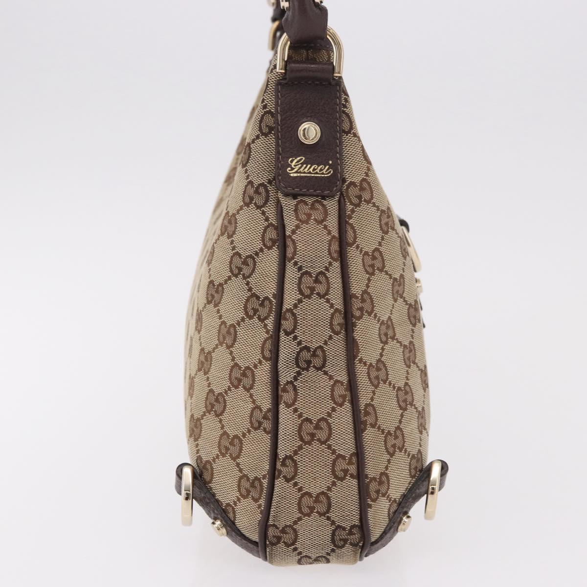 GUCCI Abbey GG Canvas Shoulder Bag Beige Gold 130738 Auth 189099A