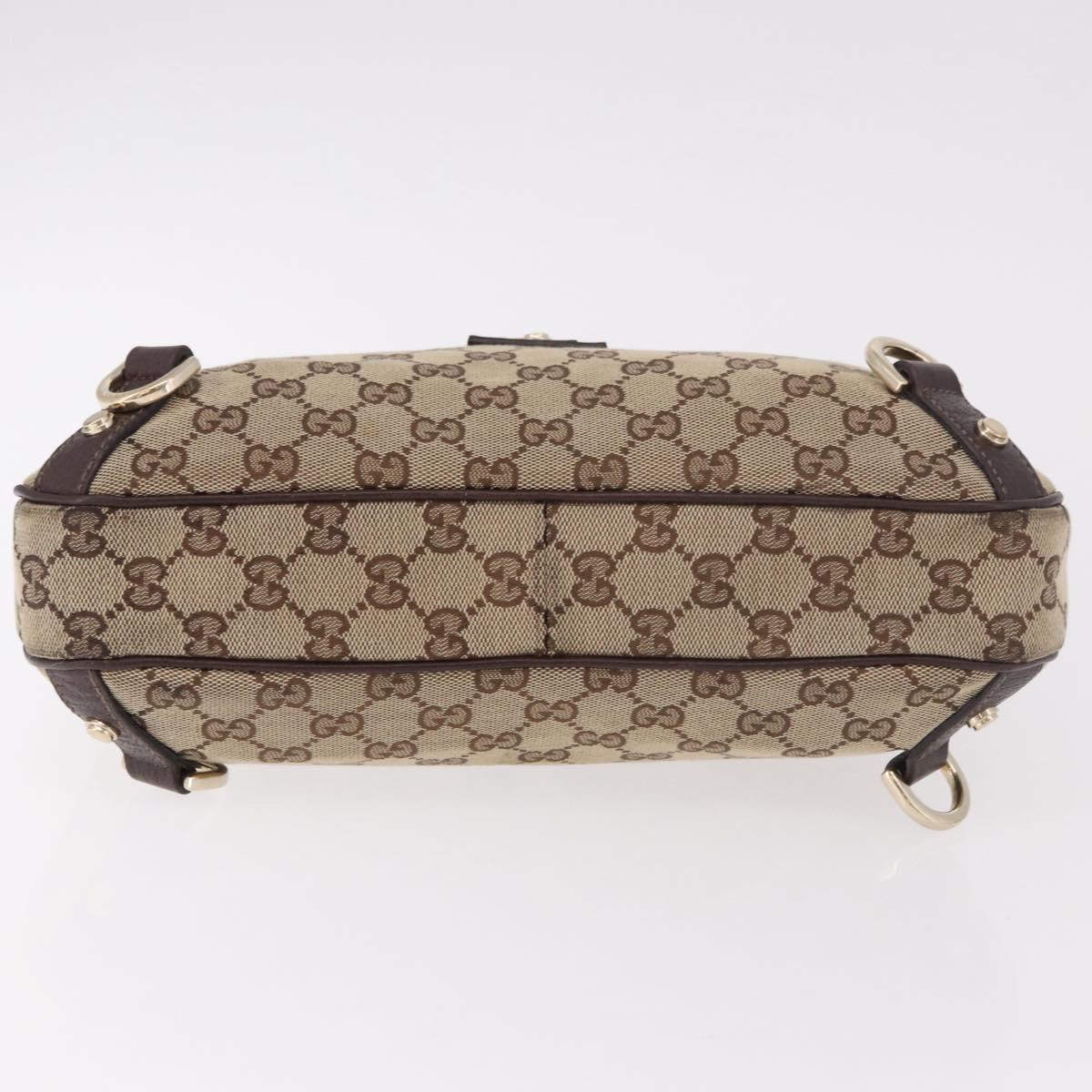GUCCI Abbey GG Canvas Shoulder Bag Beige Gold 130738 Auth 189099A