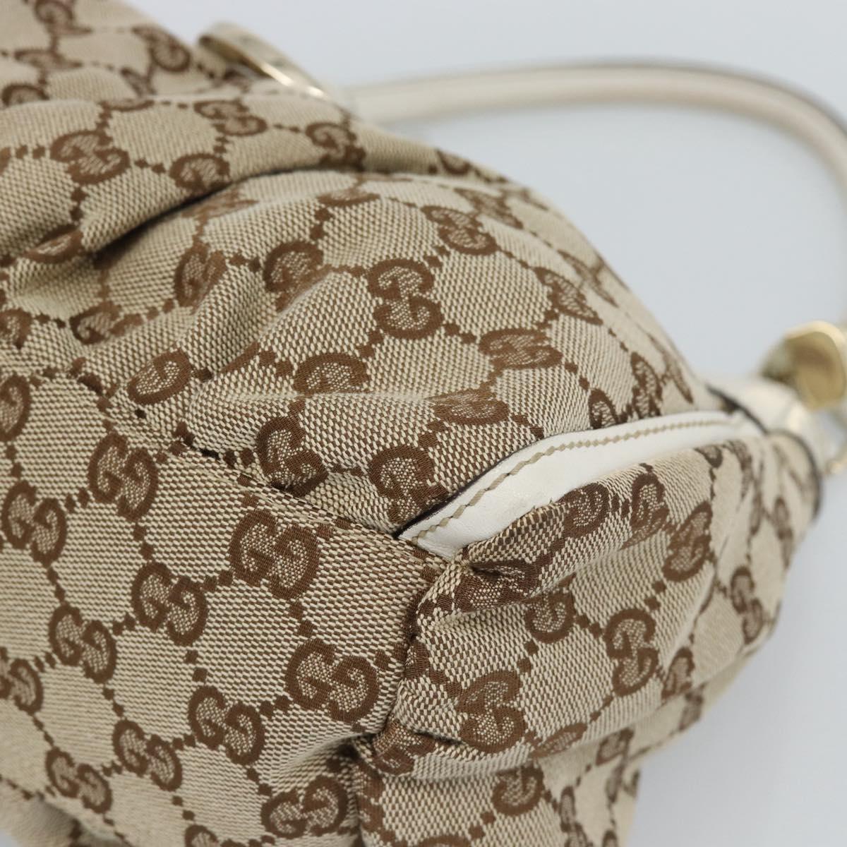 GUCCI GG Canvas Abbey Shoulder Bag Beige Gold 190525 Auth 189100A
