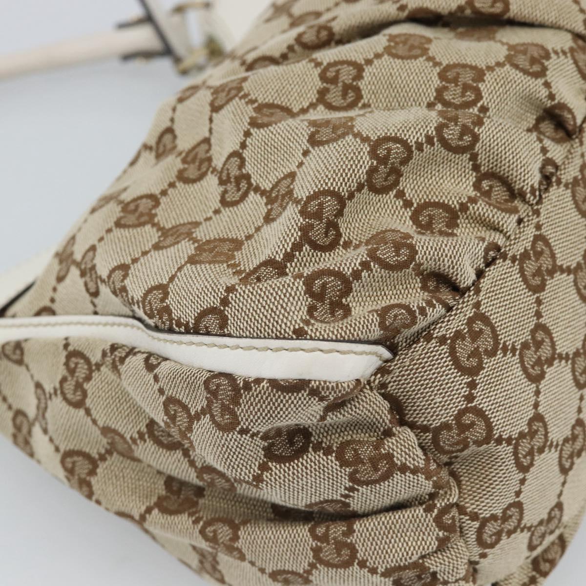 GUCCI GG Canvas Abbey Shoulder Bag Beige Gold 190525 Auth 189100A