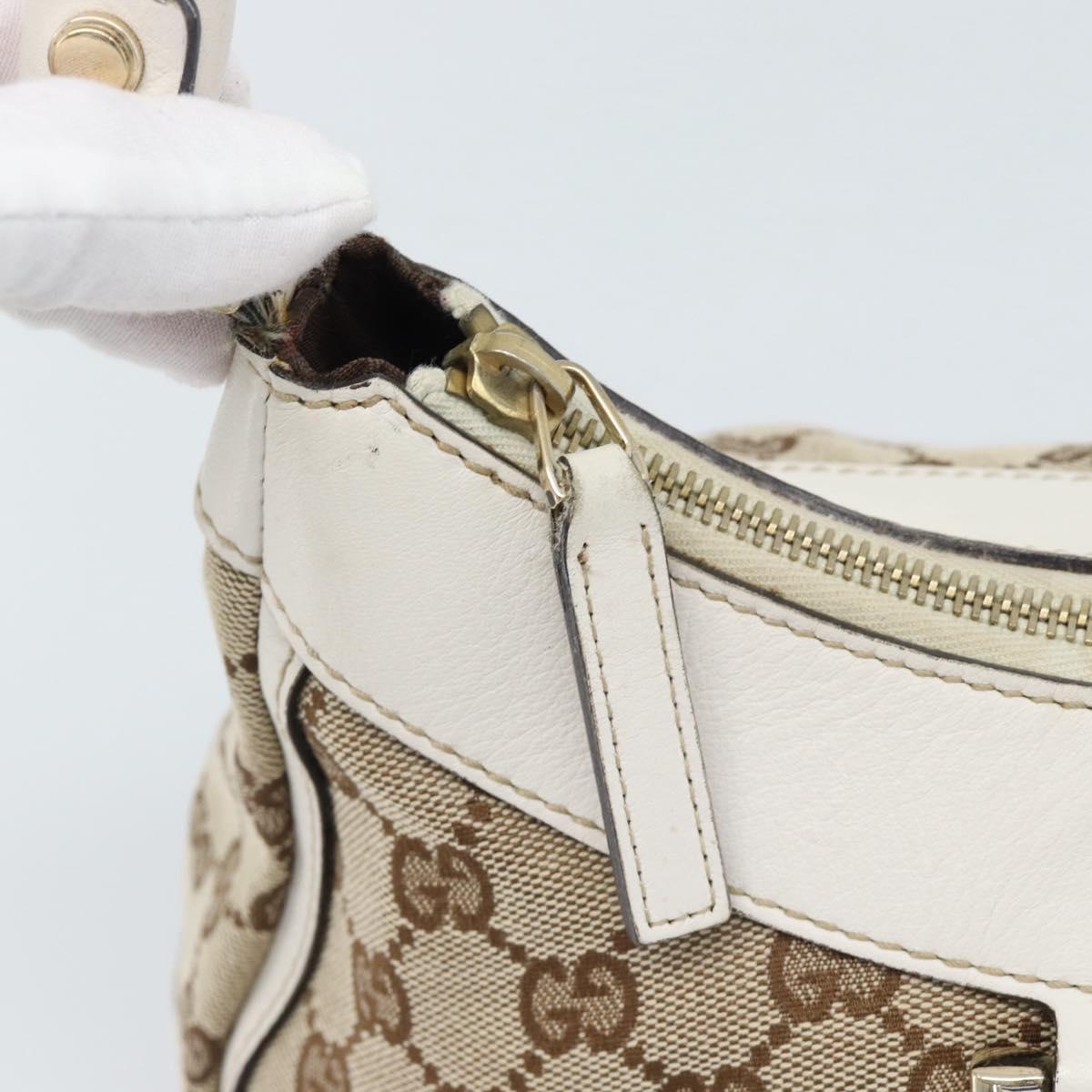 GUCCI GG Canvas Abbey Shoulder Bag Beige Gold 190525 Auth 189100A