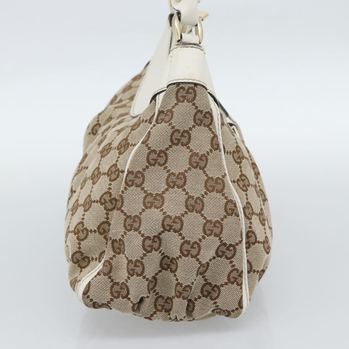 GUCCI GG Canvas Abbey Shoulder Bag Beige Gold 190525 Auth 189100A