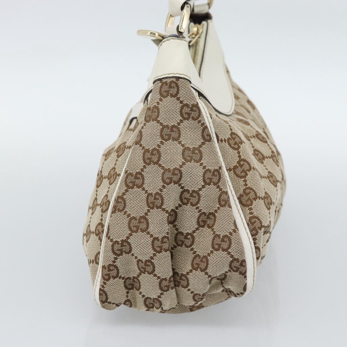 GUCCI GG Canvas Abbey Shoulder Bag Beige Gold 190525 Auth 189100A