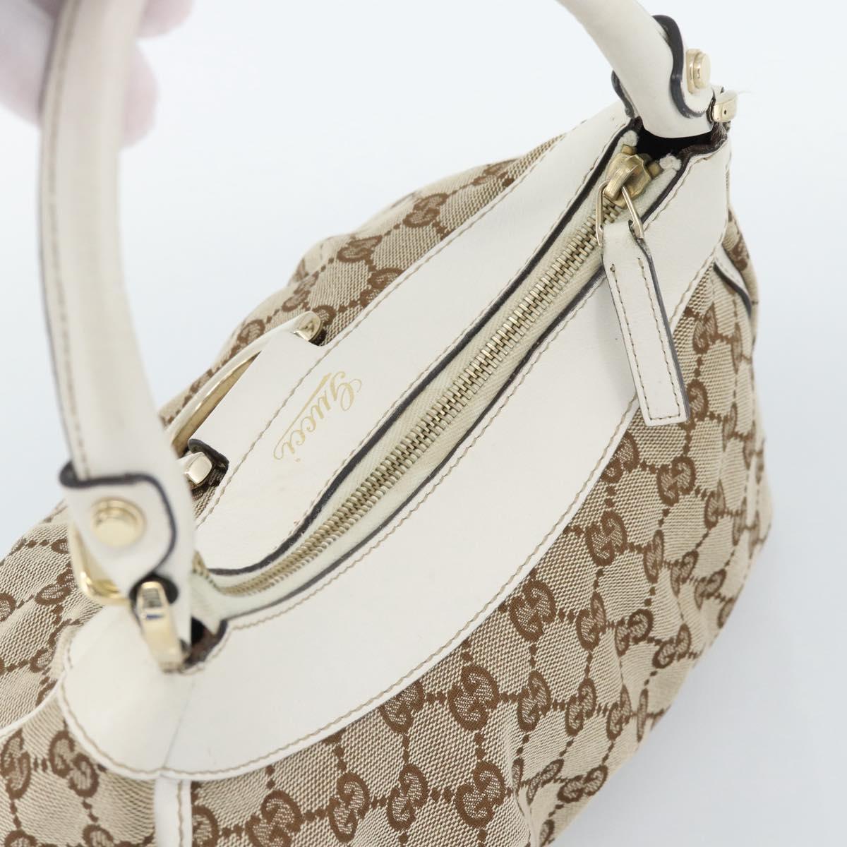 GUCCI GG Canvas Abbey Shoulder Bag Beige Gold 190525 Auth 189100A
