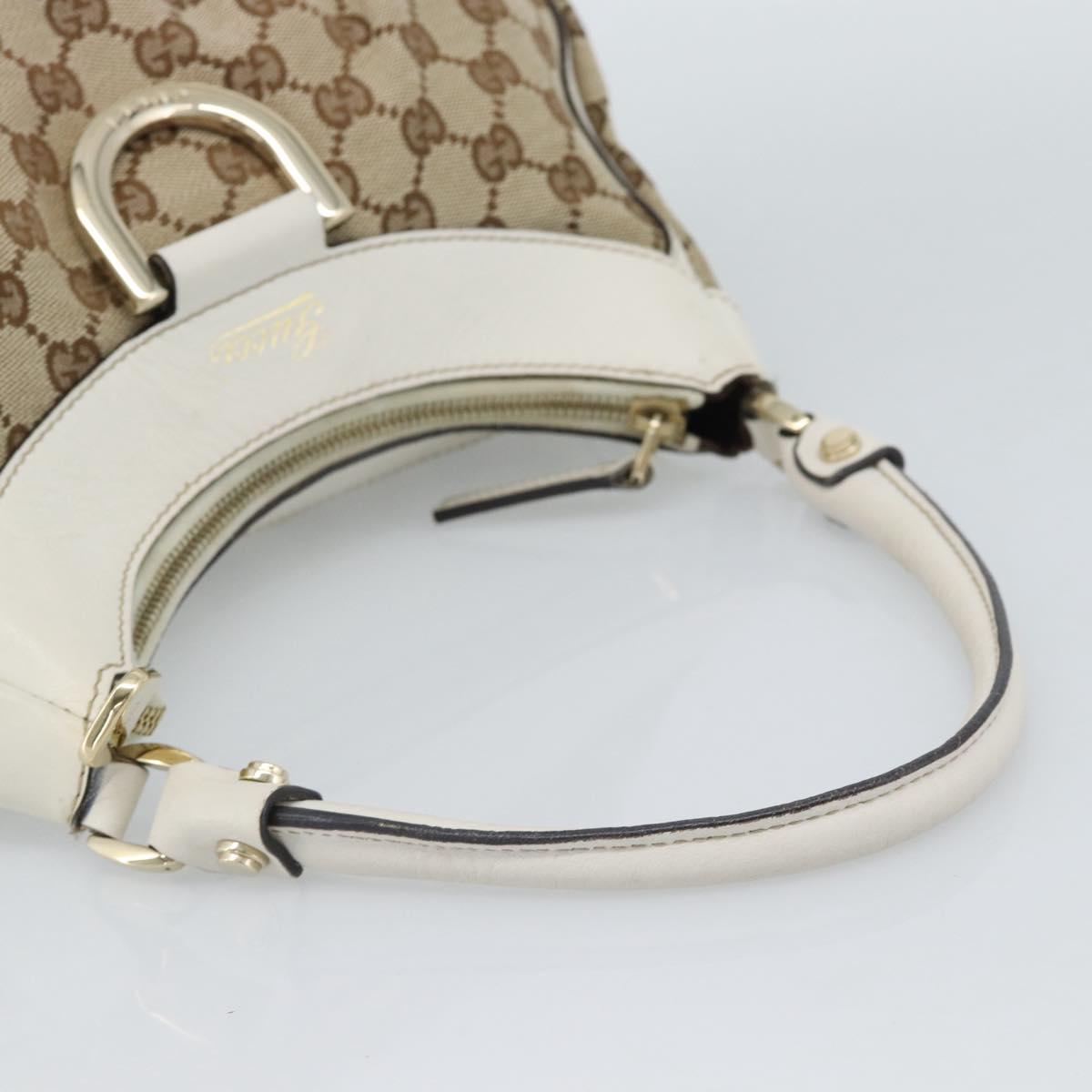 GUCCI GG Canvas Abbey Shoulder Bag Beige Gold 190525 Auth 189100A