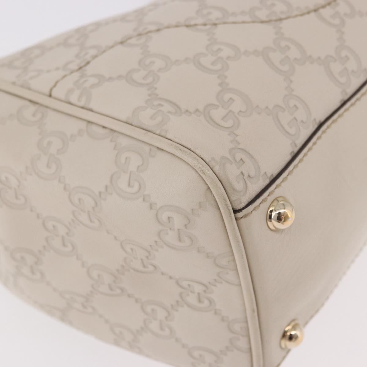 GUCCI New Jackie GG Canvas Shoulder Bag Leather Ivory Gold 145819 Auth 189101A