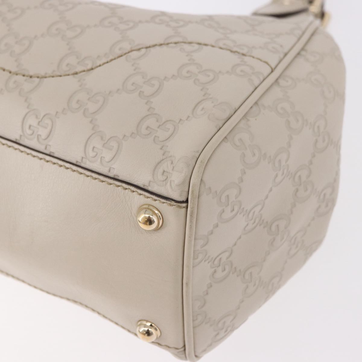 GUCCI New Jackie GG Canvas Shoulder Bag Leather Ivory Gold 145819 Auth 189101A