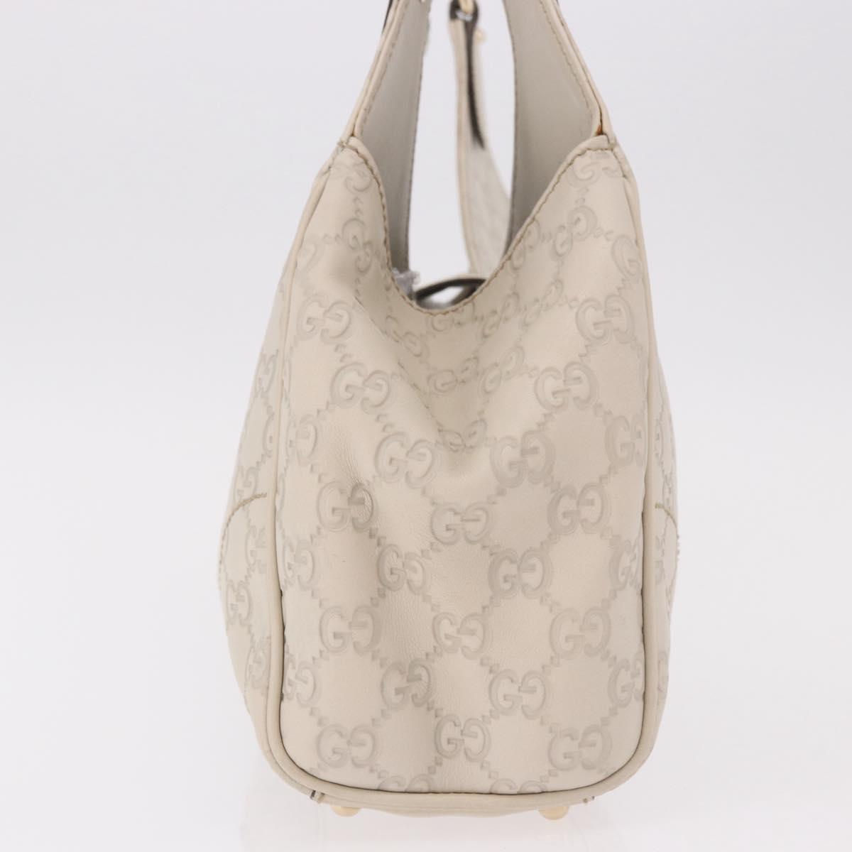 GUCCI New Jackie GG Canvas Shoulder Bag Leather Ivory Gold 145819 Auth 189101A