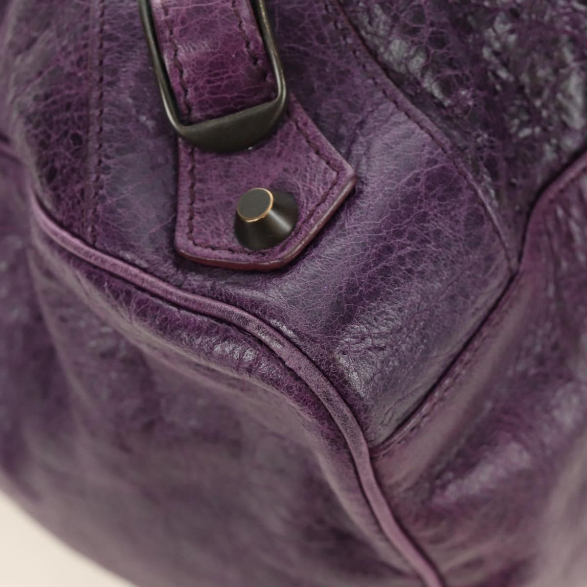 BALENCIAGA Zazigi Hand Bag Leather 2way Purple 128523 Auth 189102M