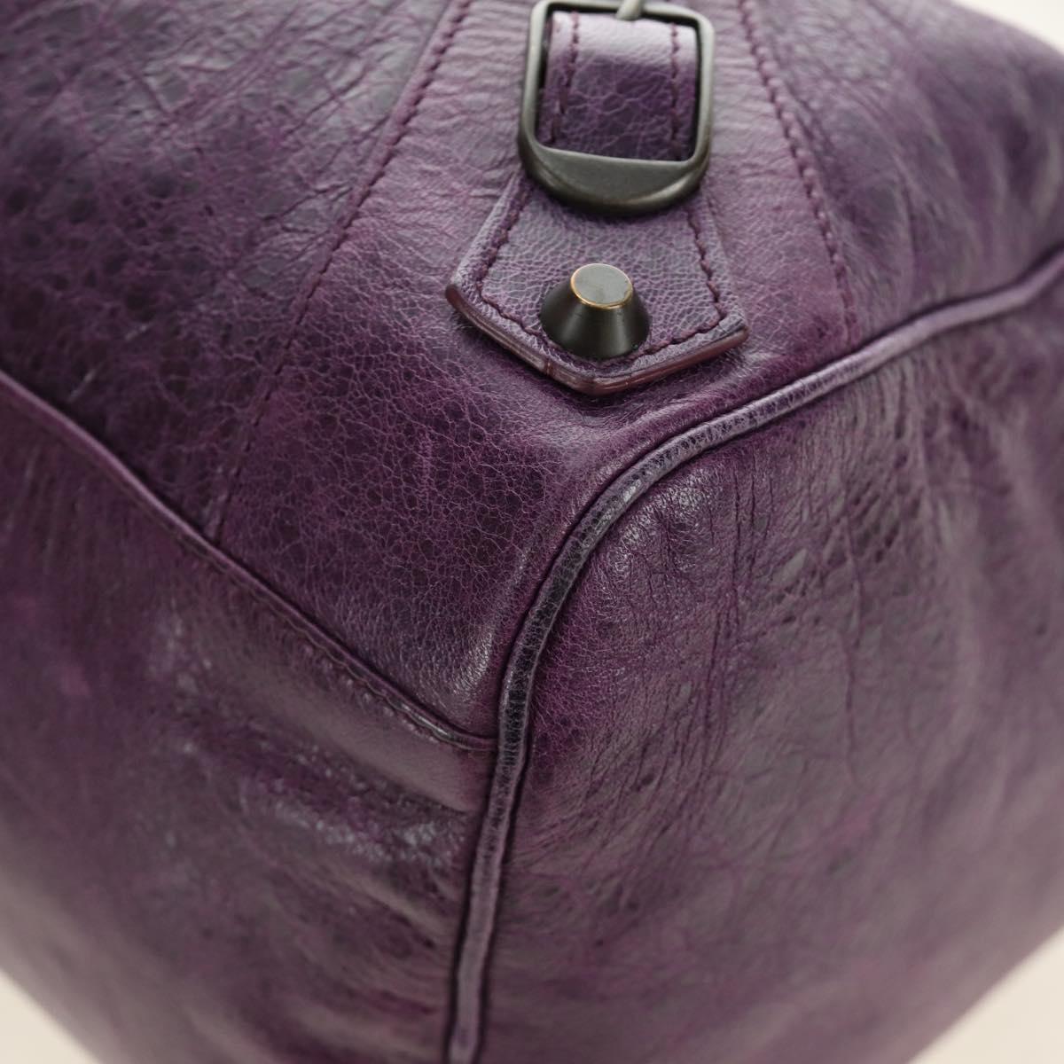 BALENCIAGA Zazigi Hand Bag Leather 2way Purple 128523 Auth 189102M