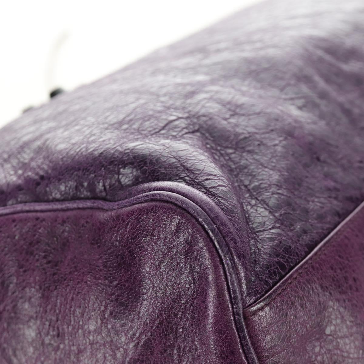 BALENCIAGA Zazigi Hand Bag Leather 2way Purple 128523 Auth 189102M