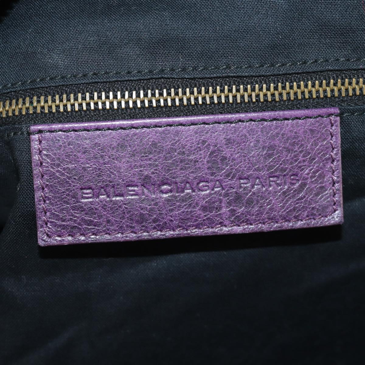 BALENCIAGA Zazigi Hand Bag Leather 2way Purple 128523 Auth 189102M