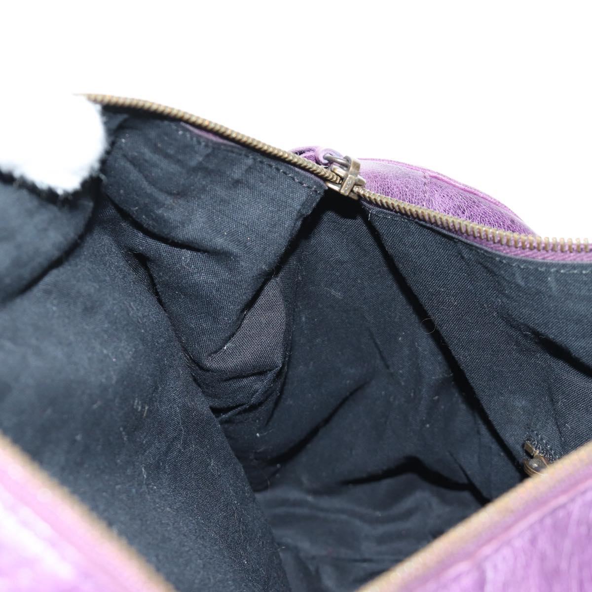 BALENCIAGA Zazigi Hand Bag Leather 2way Purple 128523 Auth 189102M