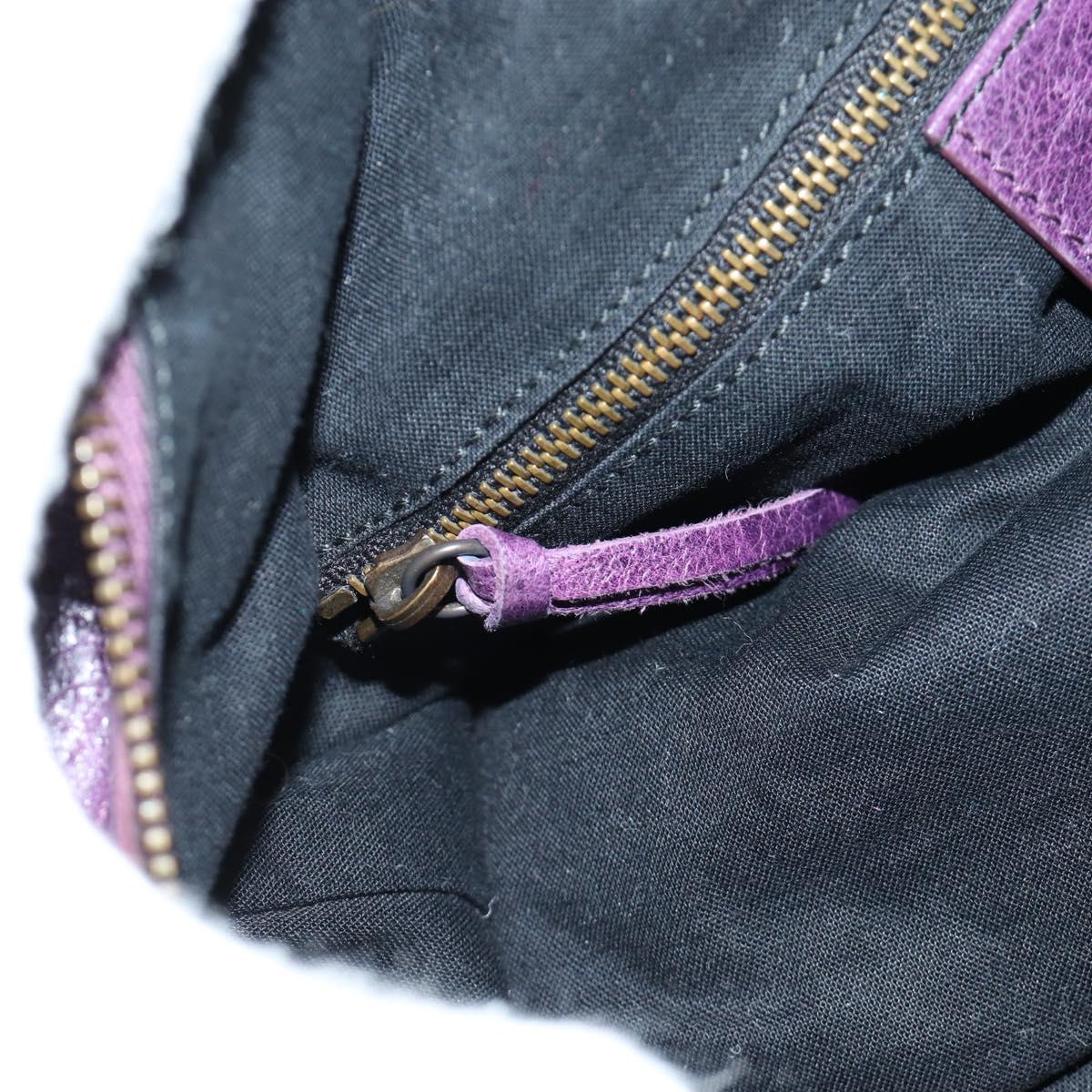 BALENCIAGA Zazigi Hand Bag Leather 2way Purple 128523 Auth 189102M