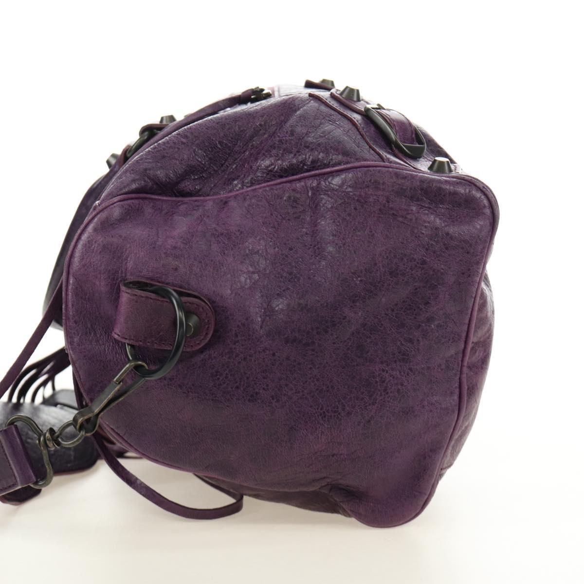 BALENCIAGA Zazigi Hand Bag Leather 2way Purple 128523 Auth 189102M