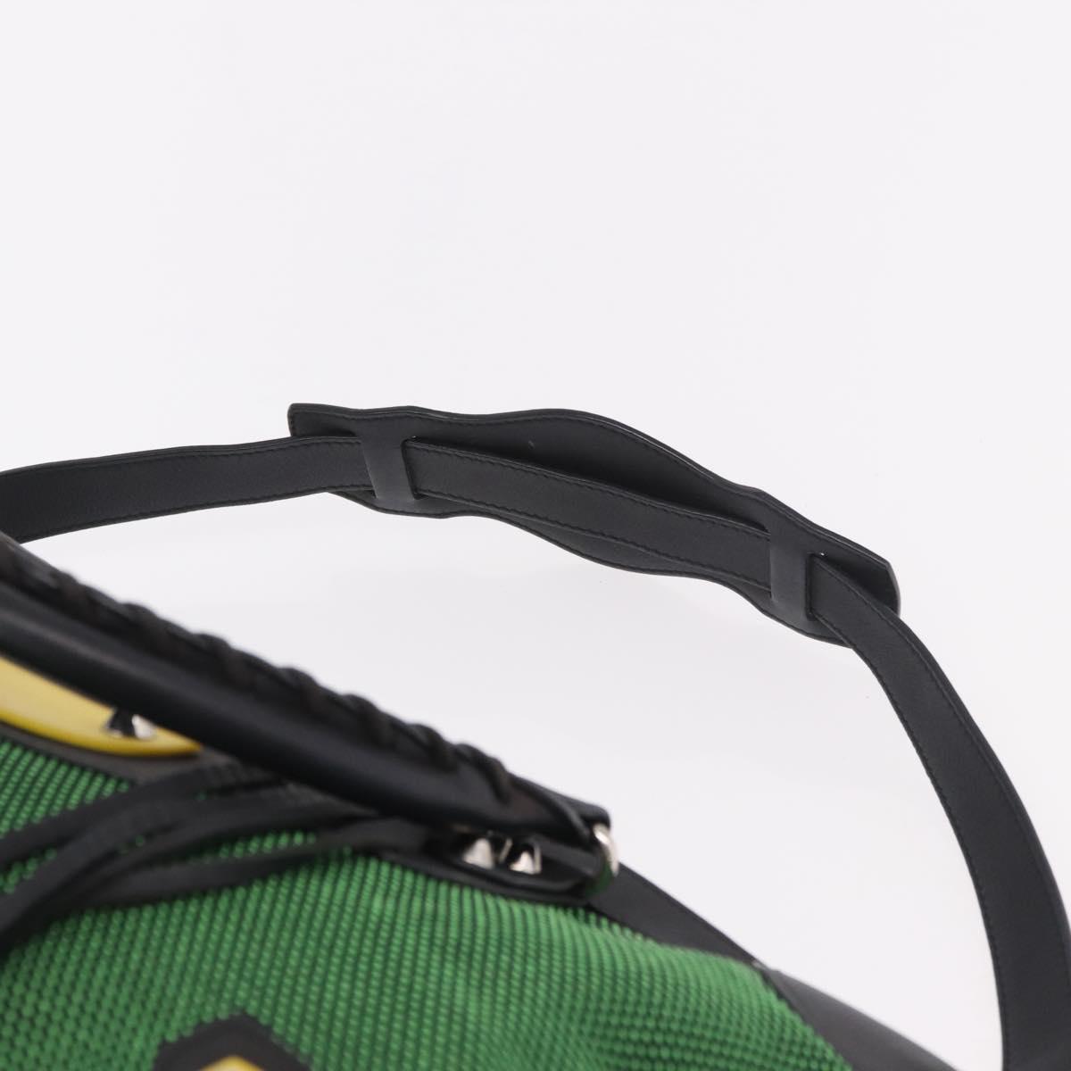 BALENCIAGA The City Hand Bag Canvas 2way Green Silver 115748 Auth 189103M