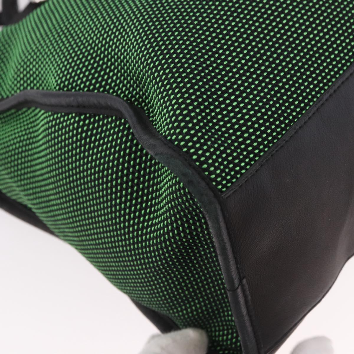 BALENCIAGA The City Hand Bag Canvas 2way Green Silver 115748 Auth 189103M