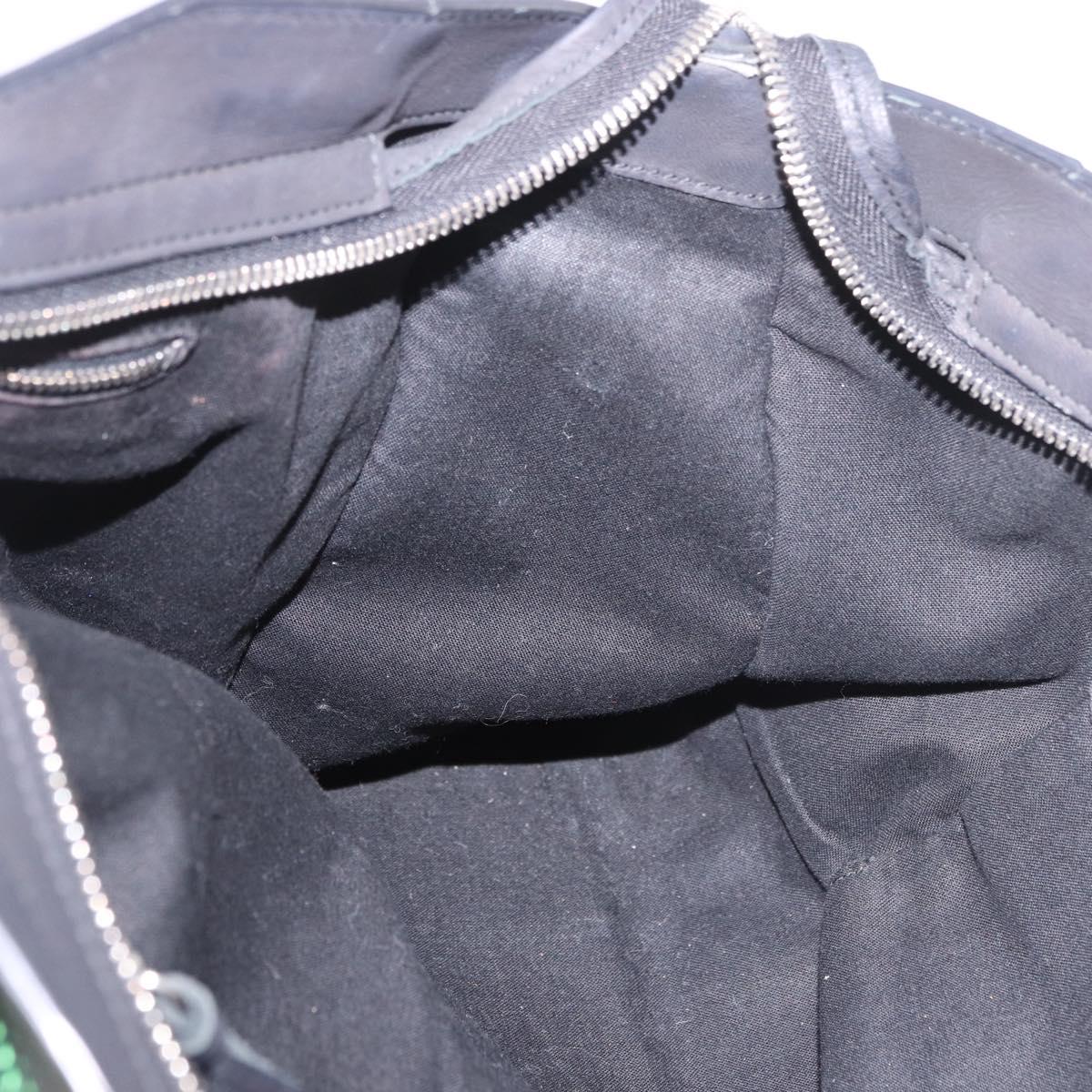 BALENCIAGA The City Hand Bag Canvas 2way Green Silver 115748 Auth 189103M