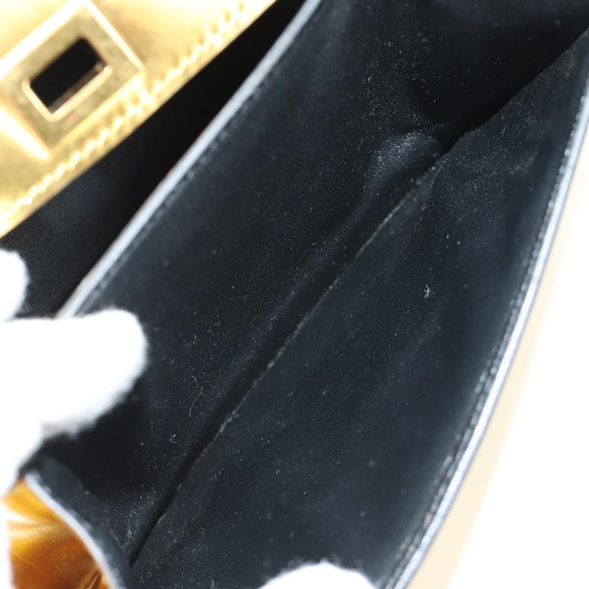 CELINE Shoulder Bag Leather Gold Auth 189106M