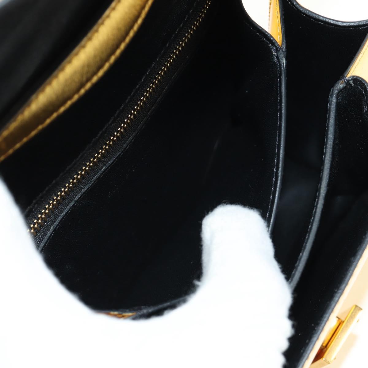CELINE Shoulder Bag Leather Gold Auth 189106M