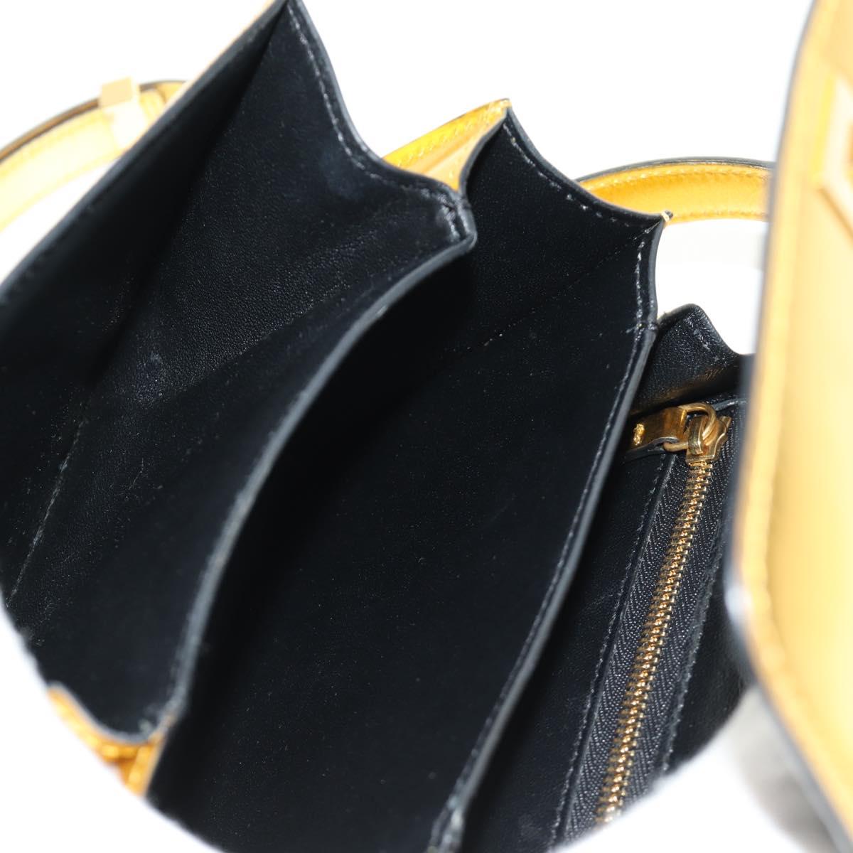 CELINE Shoulder Bag Leather Gold Auth 189106M