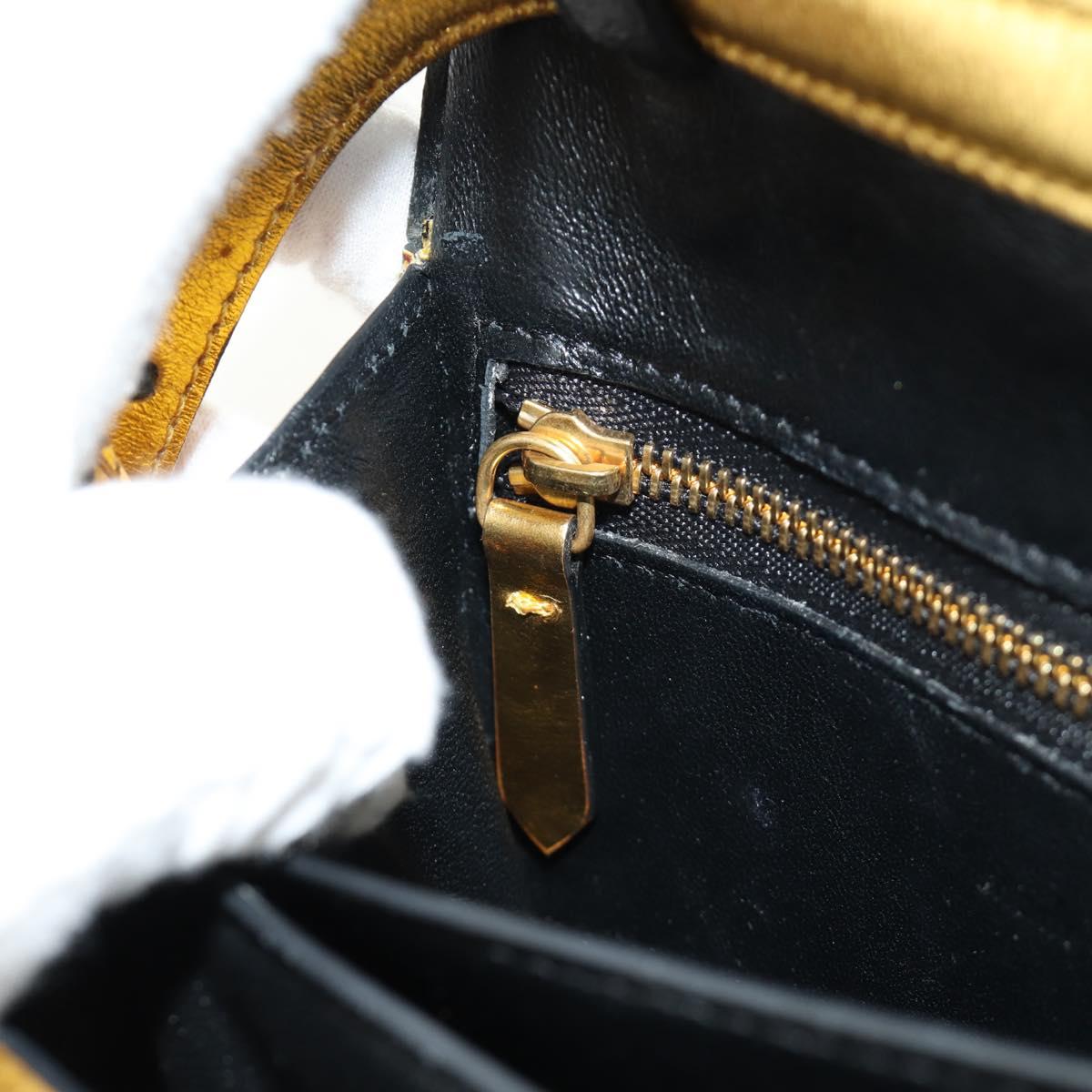CELINE Shoulder Bag Leather Gold Auth 189106M