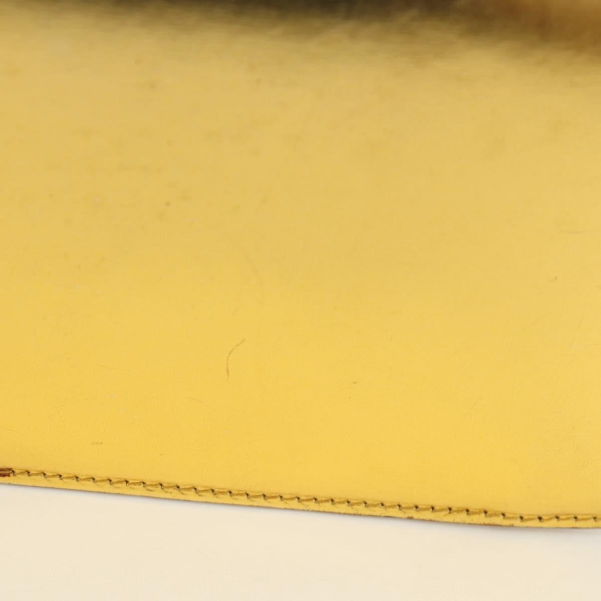 CELINE Shoulder Bag Leather Gold Auth 189106M
