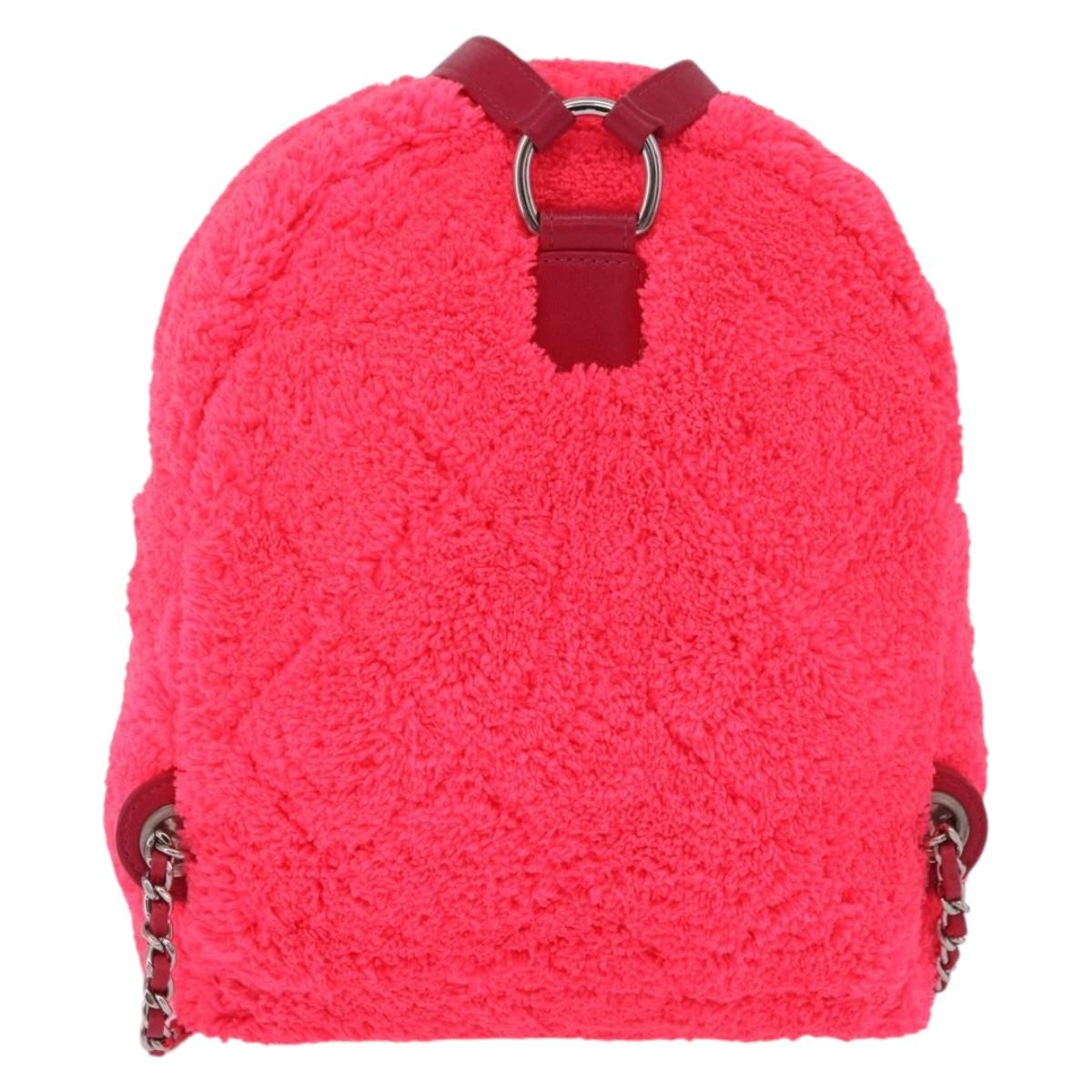 CHANEL Matelasse Chain Backpack pile Pink Silver CC Auth 189107M