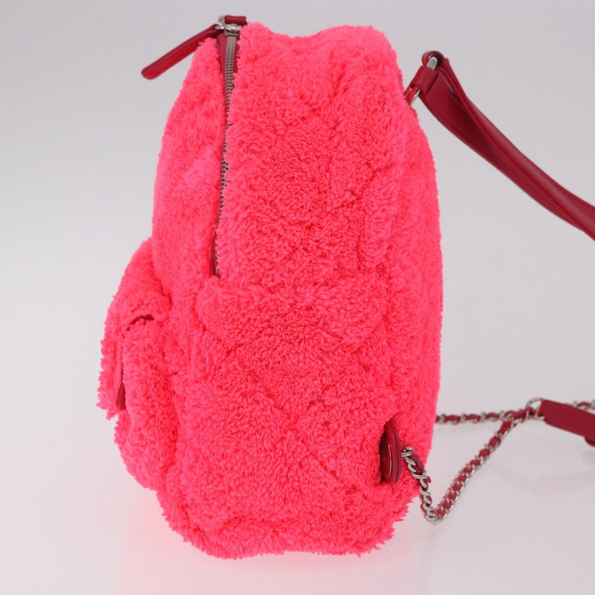 CHANEL Matelasse Chain Backpack pile Pink Silver CC Auth 189107M