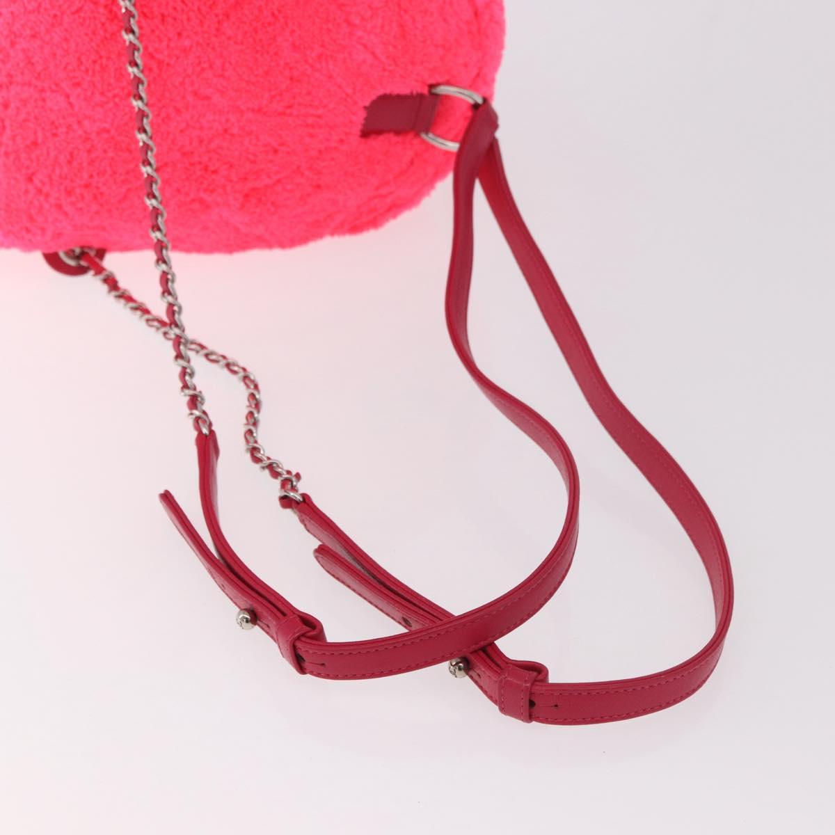 CHANEL Matelasse Chain Backpack pile Pink Silver CC Auth 189107M