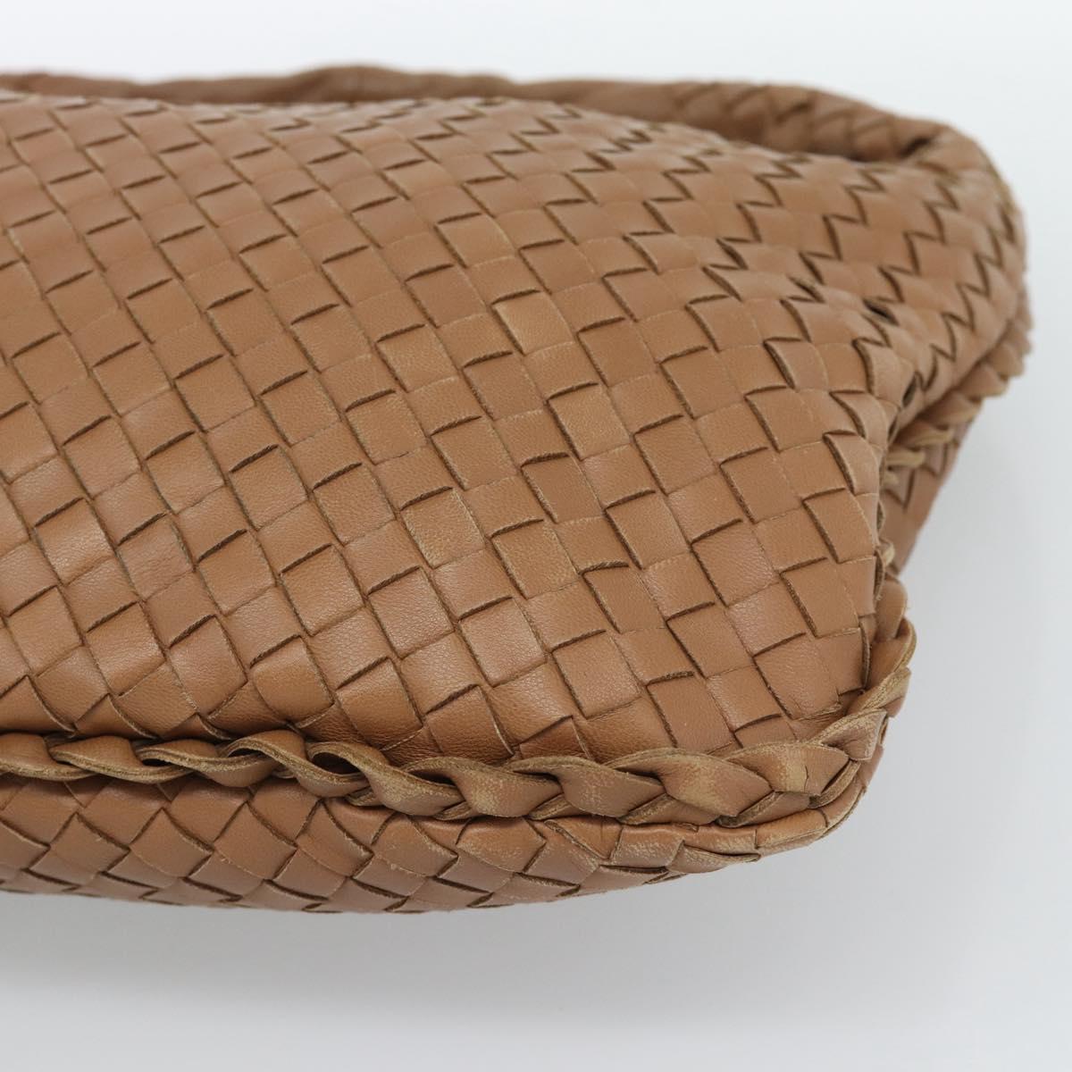 BOTTEGA VENETA INTRECCIATO Shoulder Bag Leather Brown Gold 115653 Auth 189108V