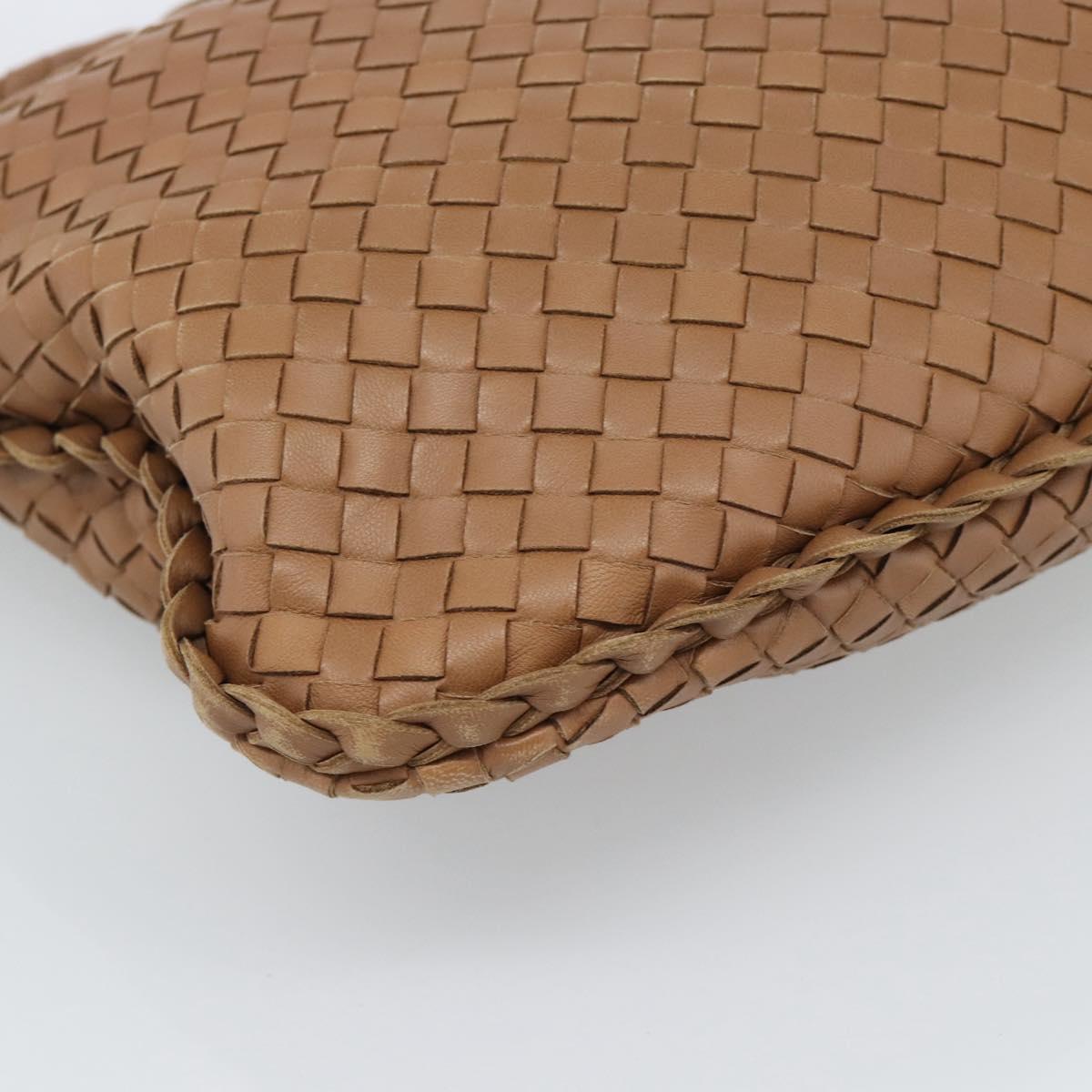 BOTTEGA VENETA INTRECCIATO Shoulder Bag Leather Brown Gold 115653 Auth 189108V