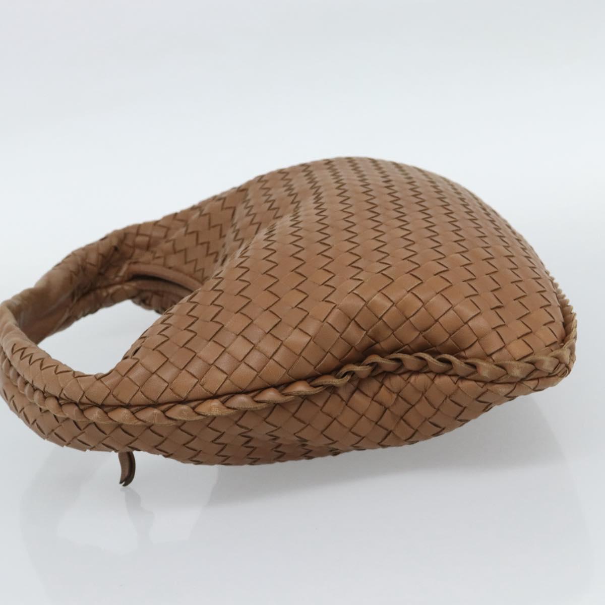 BOTTEGA VENETA INTRECCIATO Shoulder Bag Leather Brown Gold 115653 Auth 189108V