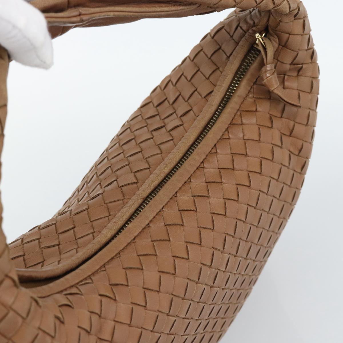 BOTTEGA VENETA INTRECCIATO Shoulder Bag Leather Brown Gold 115653 Auth 189108V