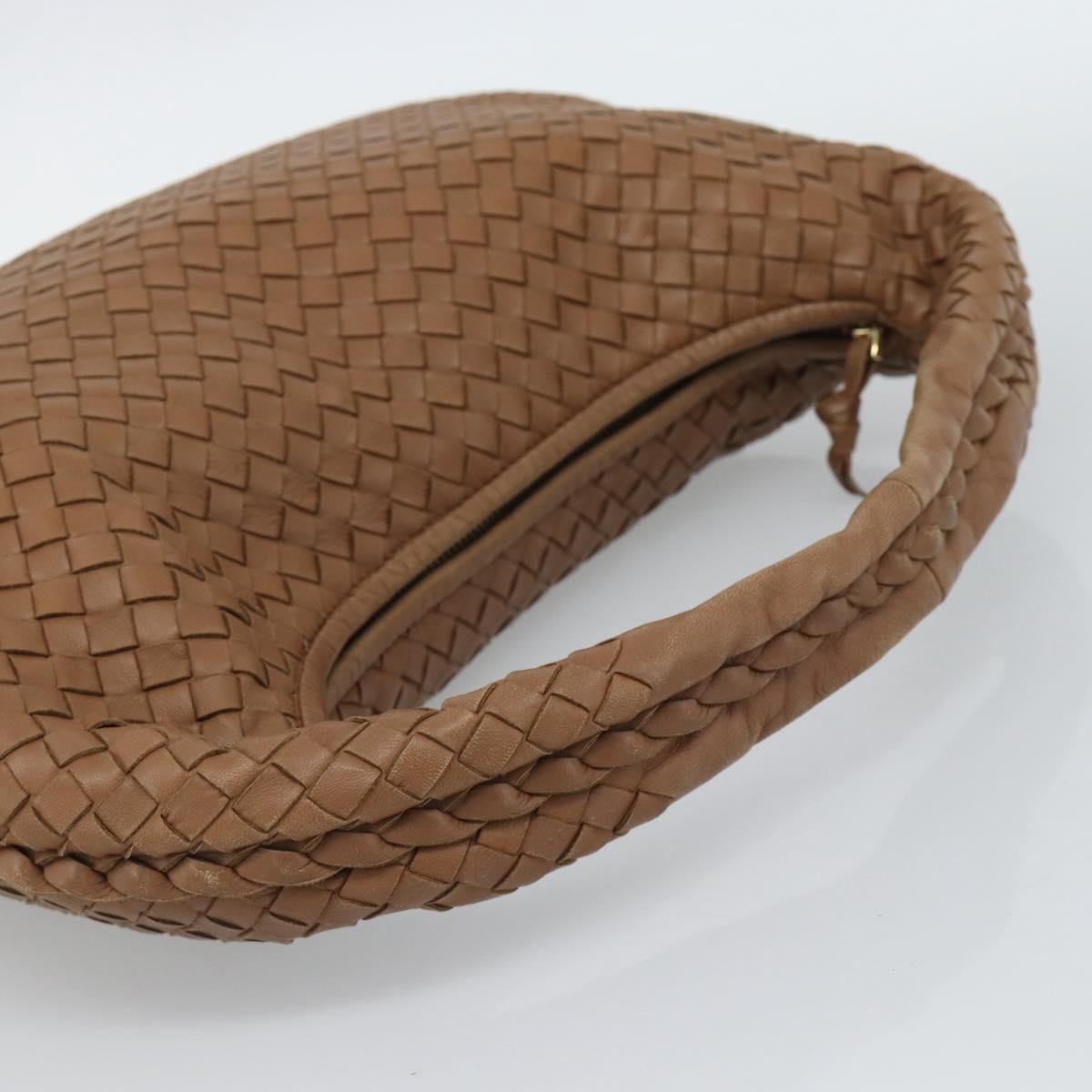 BOTTEGA VENETA INTRECCIATO Shoulder Bag Leather Brown Gold 115653 Auth 189108V