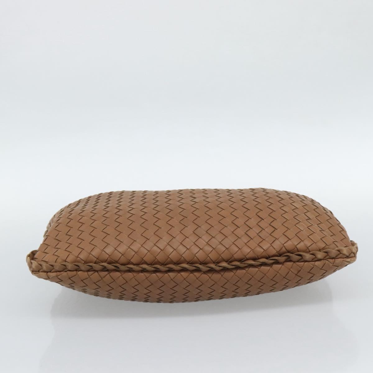 BOTTEGA VENETA INTRECCIATO Shoulder Bag Leather Brown Gold 115653 Auth 189108V