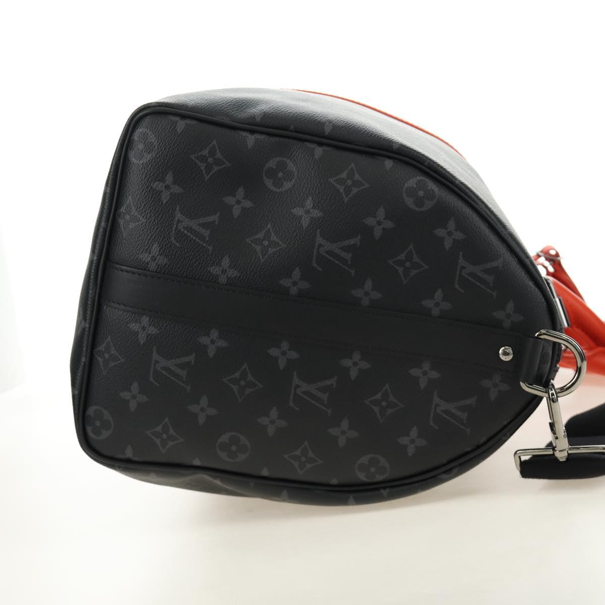 LOUIS VUITTON Monogram Eclipse Keepall Bandouliere 45 M15251 LV Auth 189113SAM