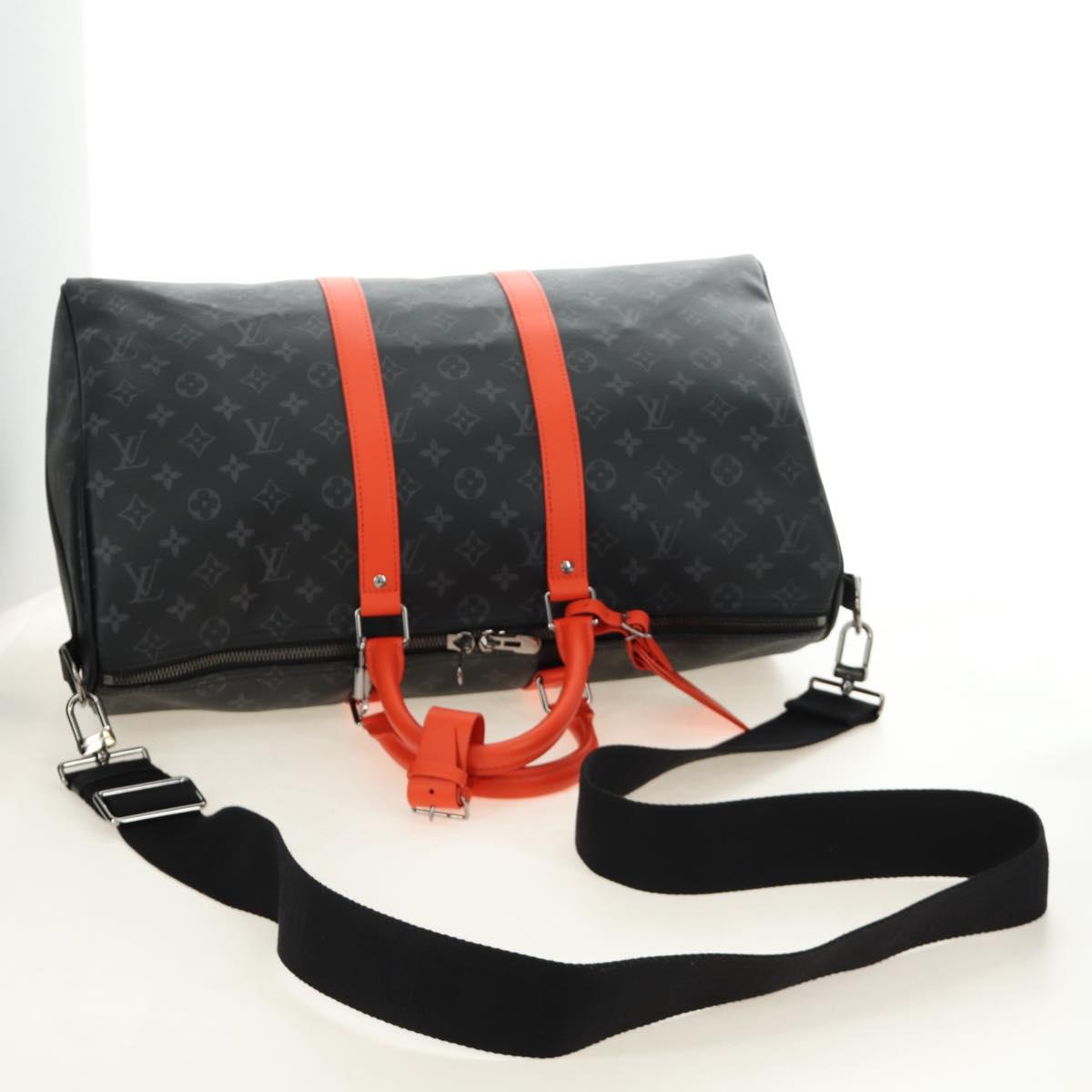 LOUIS VUITTON Monogram Eclipse Keepall Bandouliere 45 M15251 LV Auth 189113SAM