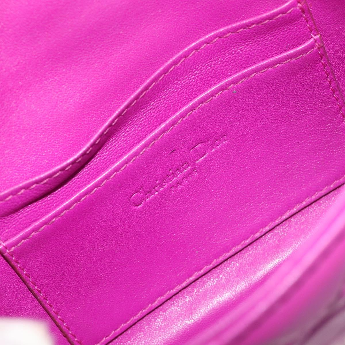 Christian Dior Chain Cannage Shoulder Bag Lamb Skin Purple Auth 189118A