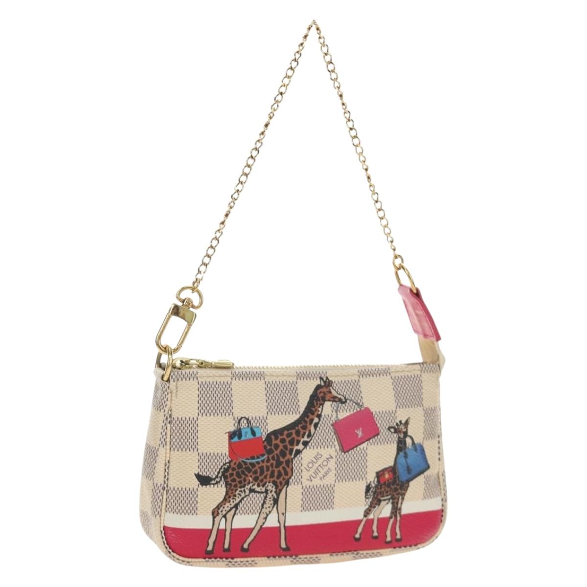 LOUIS VUITTON Damier Azur Mini Pochette Accessoires N58010 LV Auth 189119M